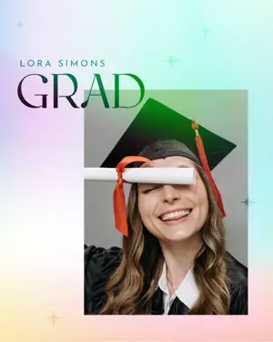  A Picture Of A Woman Gradient background Graduation Template