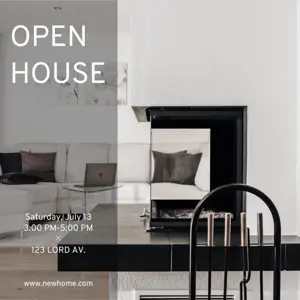 A Living Room With A White Couch And A Black Table Real Estate Template