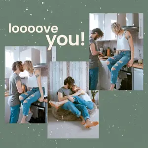 Couple love photo collage template