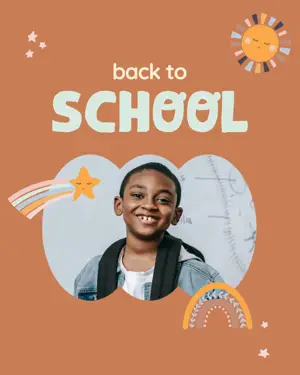 Back to school illustrations Instagram template 
