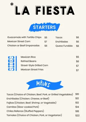 restaurant menu template