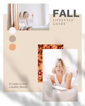 A Woman Sitting On A Bed With A Book In Front Of Her Fall Post Template