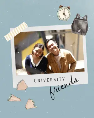 A student couple back to school magic profile pic template