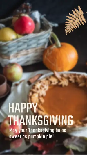 Thanksgiving pumpkin pie greetings instagram story template 