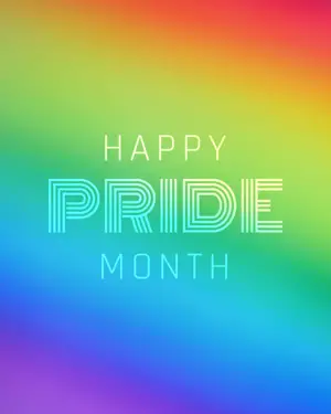 Minimalist typography Pride month celebration Instagram post template 