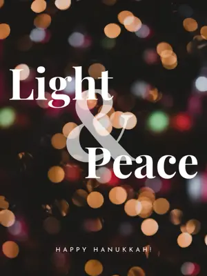 Hanukkah holiday lights Greetings Instagram Post Template