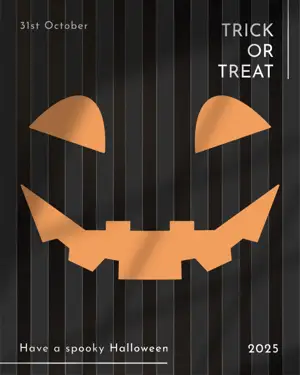 A Trick Or Treat Poster With A Jack - O - Lantern Face Halloween Template
