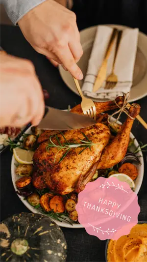 Thanksgiving dinner greetings instagram story template 