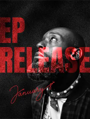 Music single release red noir trend portrait template