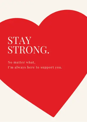 Red heart encouragement greeting card template
