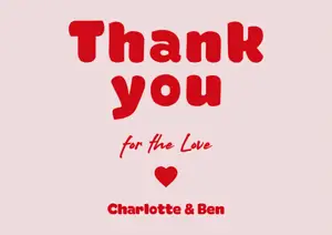 oink and red Minimalistic Thank You Car Card 