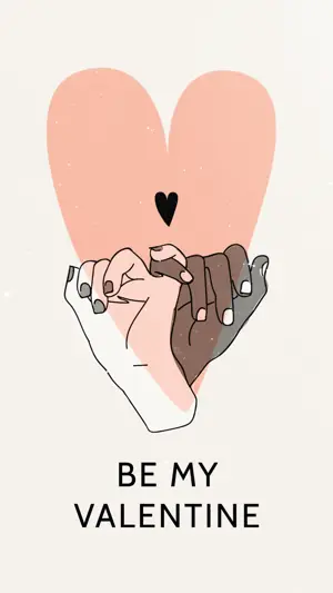 Two Hands Holding A Heart With The Words Be My Valentine Love Story Template