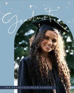 A Girl With Long Braids Smiling Graduation Template