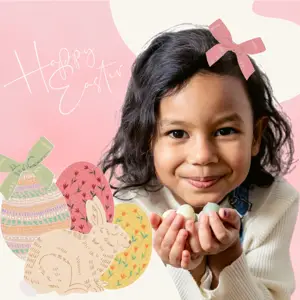 Easter eggs kids profile picture template