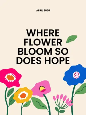 Flowers illustrated Inspirational Spring instagram post