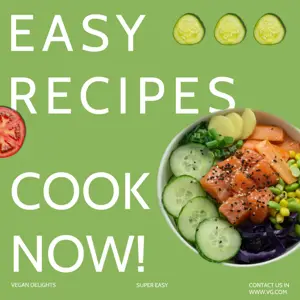 ‏Green and White Food recipe ‏ Instagram ‏ad