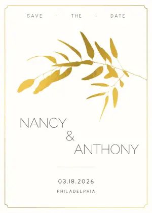 Gold classic save the date wedding template 
