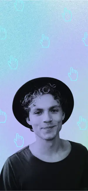 Contact cover grainy Gradient profile portrait template