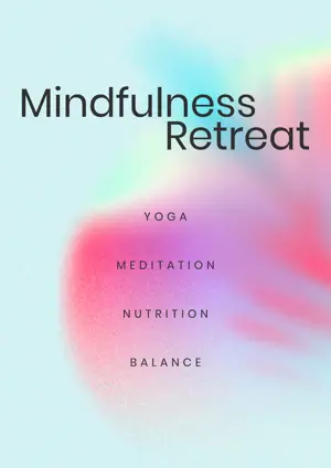 Mindfulness retreat minimalist gradient typography poster template