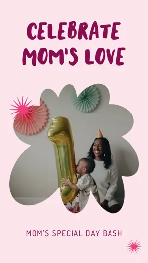 MOM'S SPECIAL DAY BASH vintage rose Story template