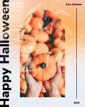 A Poster With A Hand Holding A Pumpkin By Jacob More Halloween Template