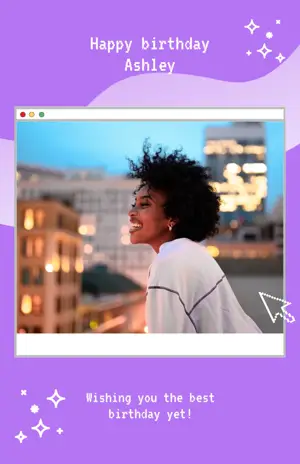 Women In The City At Nightime Happy Birthday Sign Template