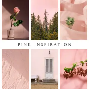 Pink photo collage template