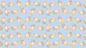 A Blue Background With A Bunch Of Little Chickens Zoom Backgrounds Template