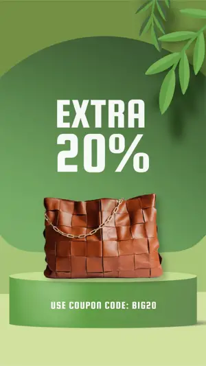 magic bag mockup green background instagram story template 