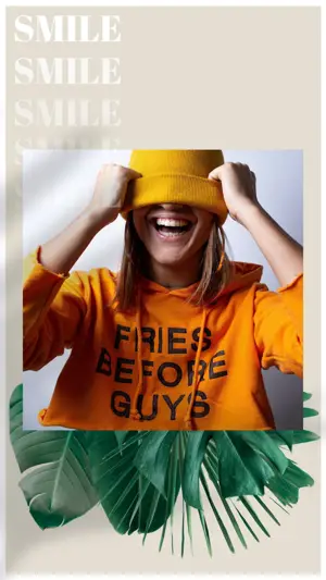 A Woman Wearing A Yellow Hat And Smiling Leaves Template