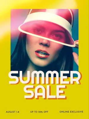 Retro summer sale Instagram post template