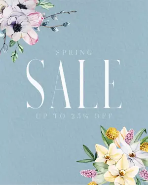 Spring sale watercolor floral Instagram post template 