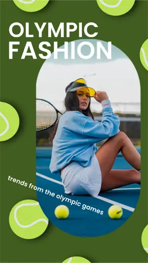 Olympics games 2024 tennis player instagram story template 