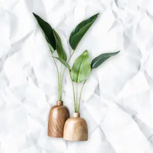 Flowerpots on a background of a crumpled page Magic Template