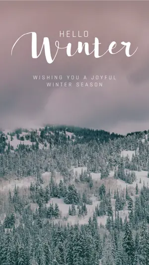 Snowy mountains view winter story template