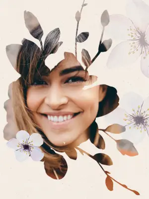 A Woman With A Flower Crown On Her Head Hello Spring Template