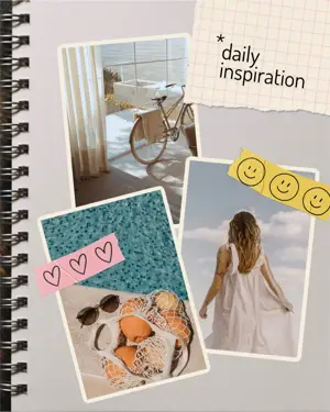 Daily inspiration photo collage scrapbooking Instagram post template