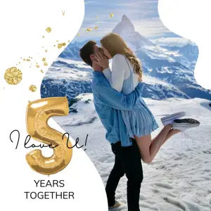 A Couple Kissing Each Other In The Snow Facebook Post Template