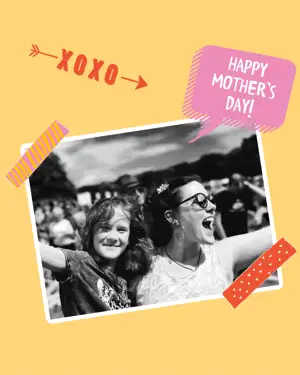 Colorful happy Mother's Day greeting card template