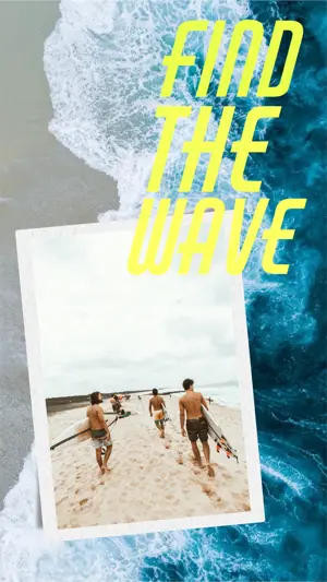 summer beach surfing instagram story template
