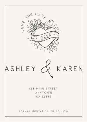 Minimalist black and white save the date wedding template 