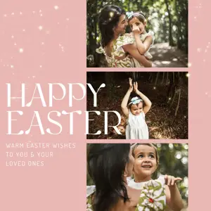 Easter greetings family photo collage template