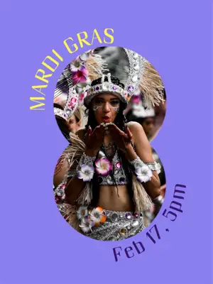 Mardi Gras March Instagram post template 