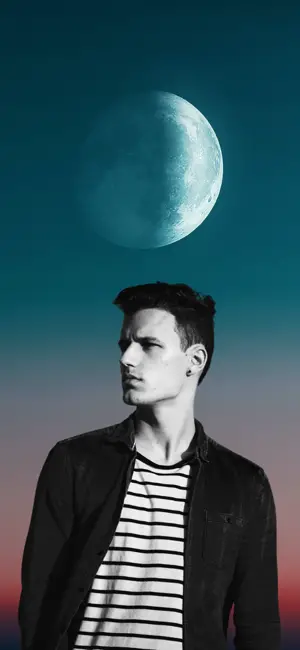 Contact cover moon Gradient profile portrait template