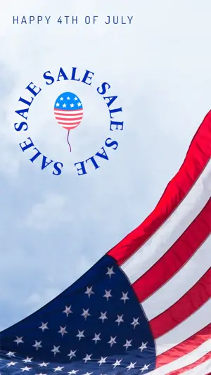 Sale promo  happy 4th of July Instagram story template