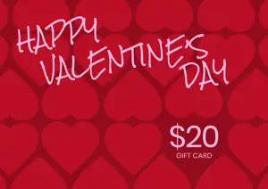 Red heart shapes Valentine’s Day gift card template