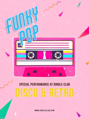 Funky pop disco and retro party music Instagram post template
