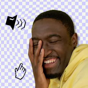 Retro computer icons magic profile picture template