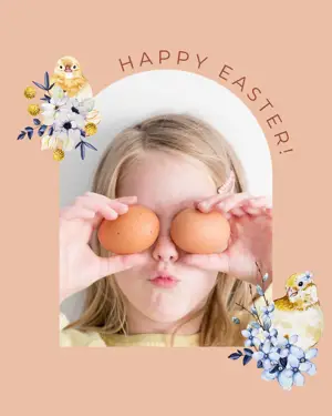 Happy Easter pastel floral cards template
