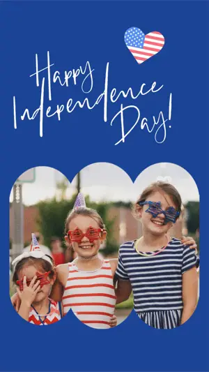 Photo frame  happy 4th of July Instagram story template